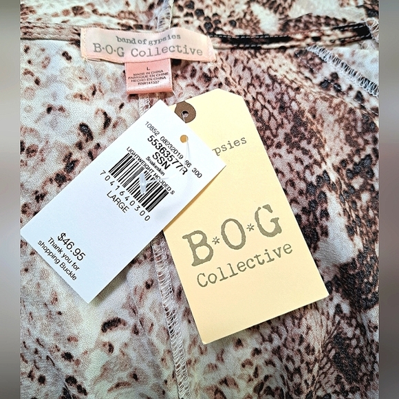 Band of Gypsies Brown‎ Snake Print Lightweight Jacket Size Large - Picture 11 of 12